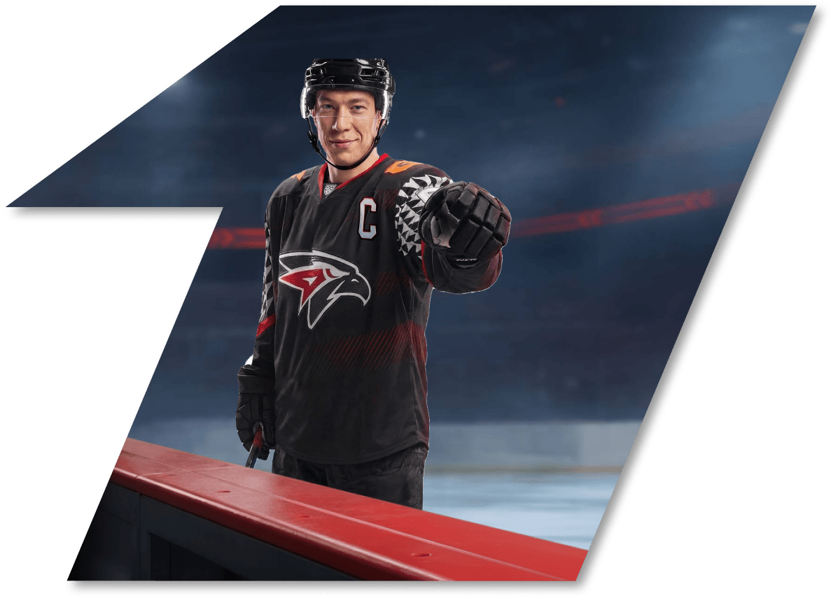 Хоккеист тянется за стаканом